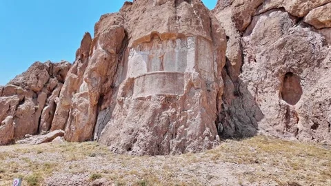 The grandee relief of Bahram II Stock Footage 280215554