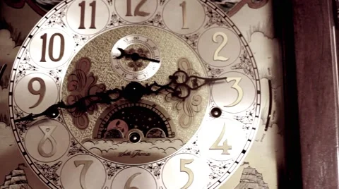Grandfather Clock Bleach Bypass Stock Footage 4229023