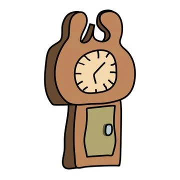 Grandfather Clock doodle Illustrazione stock
