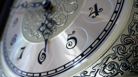 Grandfather Clock Face Stock Footage 127677199