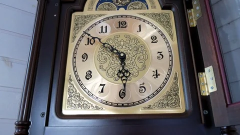 Grandfather Clock Face Stock Footage 127677418