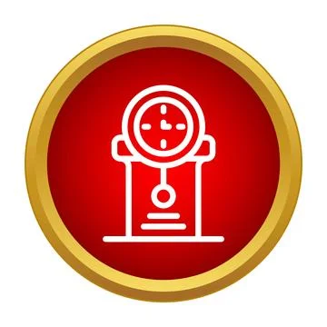 Grandfather clock icon representing time and past Stock Illustration