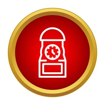 Grandfather clock icon representing time management concept Stock Illustration