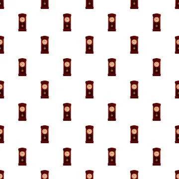 Grandfather clock pattern showing time theme seamless repeating Stock Illustration