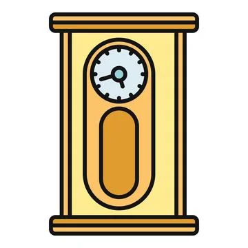 Grandfather clock showing time concept flat design Stock Illustration