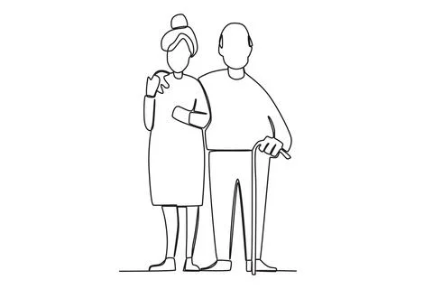 Grandmother And Grandfather Love Each Other Coloring Pages : Color Luna |  Coloring pages, Silhouette drawing, Coloring book pages