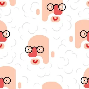 Grandfather face pattern seamless. Old man's beard background Stock Illustration