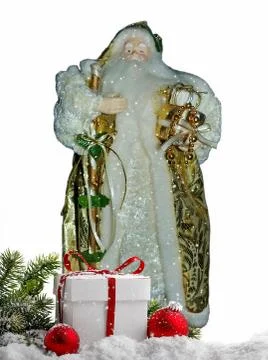 Grandfather Frost (Santa Claus, St. Nicholas, Joulupukki) with gifts Stock Photos