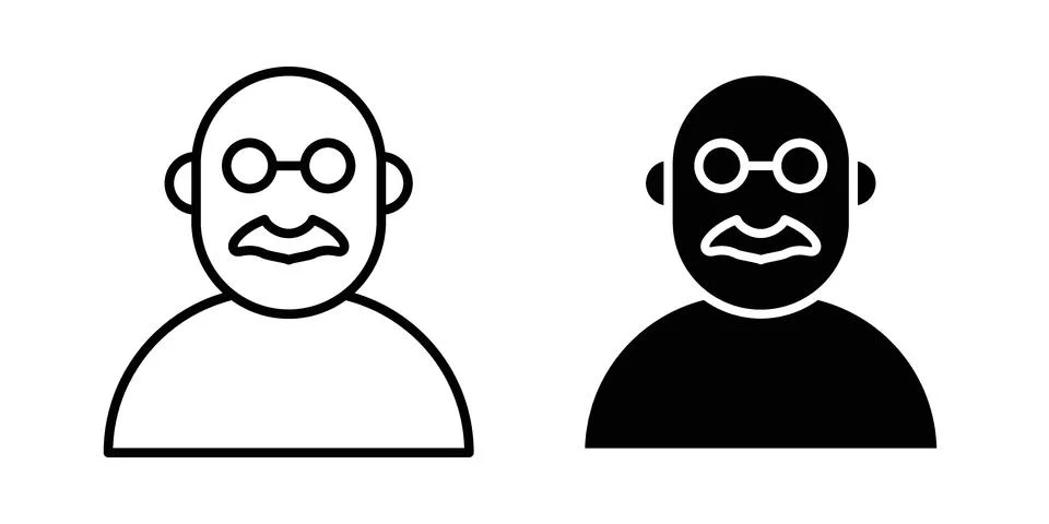 Grandfather icon bundle for website design projects Stock Illustration