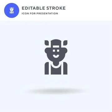 Grandfather icon vector, filled flat sign, solid pictogram isolated on white Stock Illustration