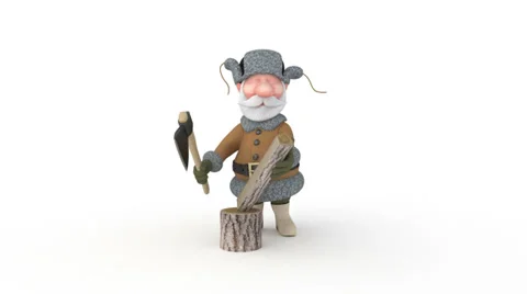 The grandfather with a sledge. Stock Footage 33403812