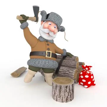 The grandfather with a sledge. Stock Illustration