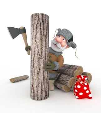 The grandfather with a sledge. Stock Illustration