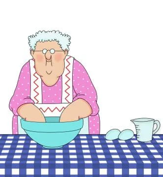 Grandma baking Stock Illustration
