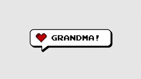 Grandma comment balloon in 8-bits pixel art neubrutalism style. 스톡 동영상 316774123