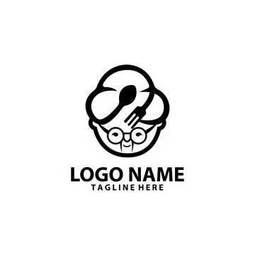 Grandma cooking logo design vector Stock Illustration