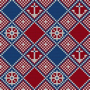 Grandma knitting pattern for Ugly Sweater Stock Illustration