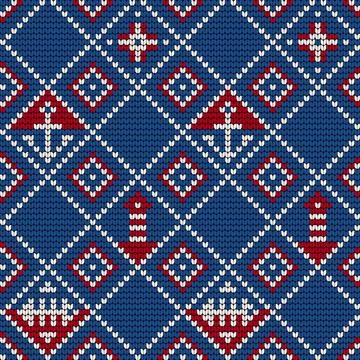 Grandma knitting pattern for Ugly Sweater Stock Illustration