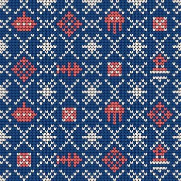 Grandma knitting pattern for Ugly Sweater Stock Illustration