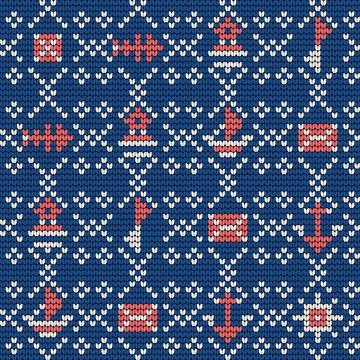 Grandma knitting pattern for Ugly Sweater Stock Illustration
