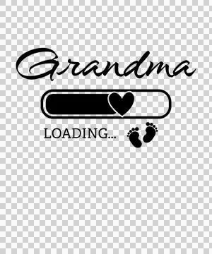 Grandma Loading Progress Bar heart baby feet Stock Illustration