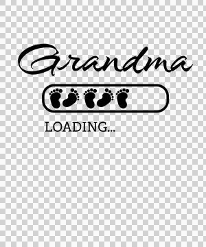 Grandma Loading Text With Solid Progress Bar black white Stock Illustration