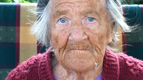 Grandma is looking at camera. Stock Footage 122372166