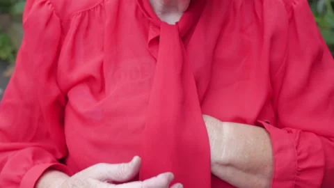 Grandma Pulls Dollars Out Of Her Blouse Stock Footage 137438455