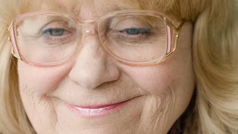 Grandma smiling. Positive emotions Stock Footage 80454764