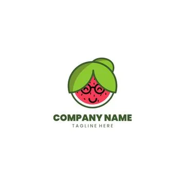 Grandma watermelon logo Design vector Illustrazione stock