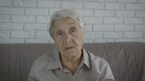 Grandmother with hearing problems. Stock Footage 126013051