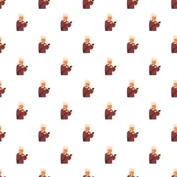 Grandmothers using digital tablet technology seamless pattern Illustrazione stock