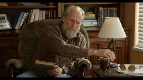 Grandpa grabs the wrong glasses - HD Stock Footage 89822780