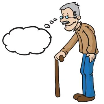 Grandpa with thought bubble Stock Illustration