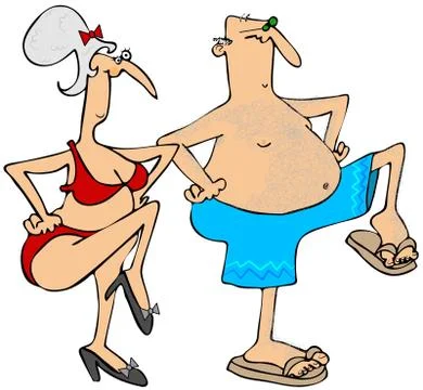 Grandparents exercising Illustrazione stock