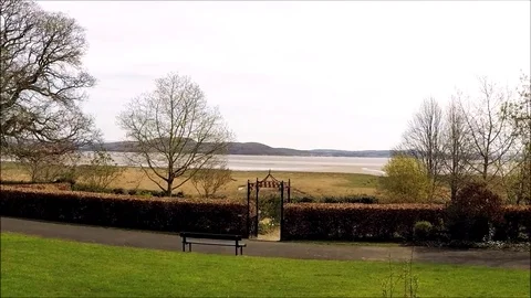 Grange-over-Sands, local park and sea Stock Footage 77863617