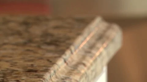 Granite countertop rack focus Stock Footage 81442151