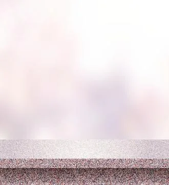 Granite empty table texture on pastel background 3d. Stone parapet outside. Stock Illustration