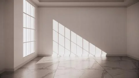Granite floor room interior - Empty room of natural stone granite floor.3D re Illustrazione stock