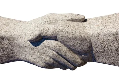 Granite handshake Stock Photos