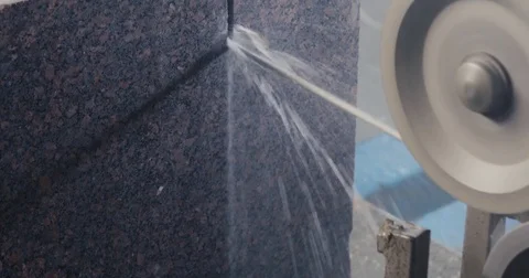 Granite marble processing in manufacturing Stockbeeldmateriaal 82419213