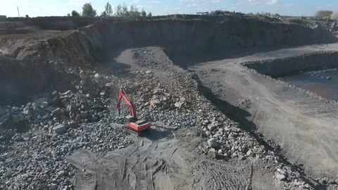 Granite mining and drilling Stock Footage 200827918