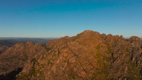 Granite Mountains At Sunset. Aerial Pullback Shot Stock Footage 302728479