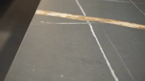 Granite or ceramic kitchen island surface Stock Footage 273142309