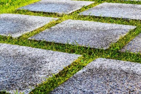 Granite path in the garden Stock Photos