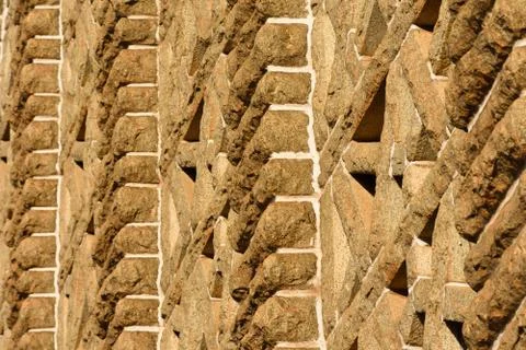 Granite Pattern Stone Building Wall Face Stock Photos