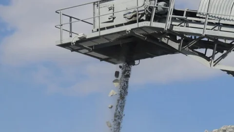 Granite processed into crushed stone Stock Footage 129617432