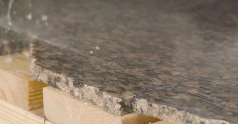 Granite processing in manufacturing Stockbeeldmateriaal 74251205