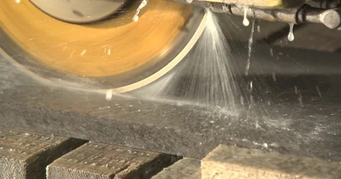 Granite processing in manufacturing Video stock 74251261