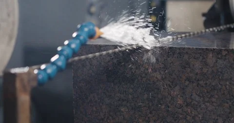 Granite processing in manufacturing 库存影片 82412977